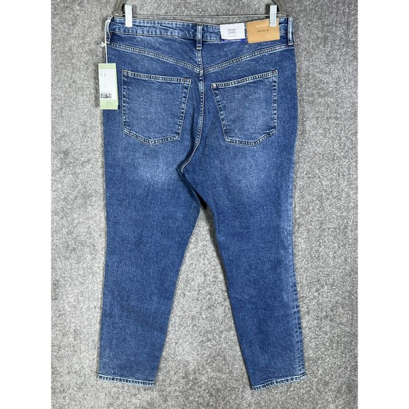 H&M Ultra High Waist Loose Fit Mom Jeans Womens Size 16 Button Fly Blue Denim - Picture 2 of 12